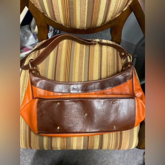 Marino Orlandi Authentic Brown Orange Leather Purse - Picture 2 of 4